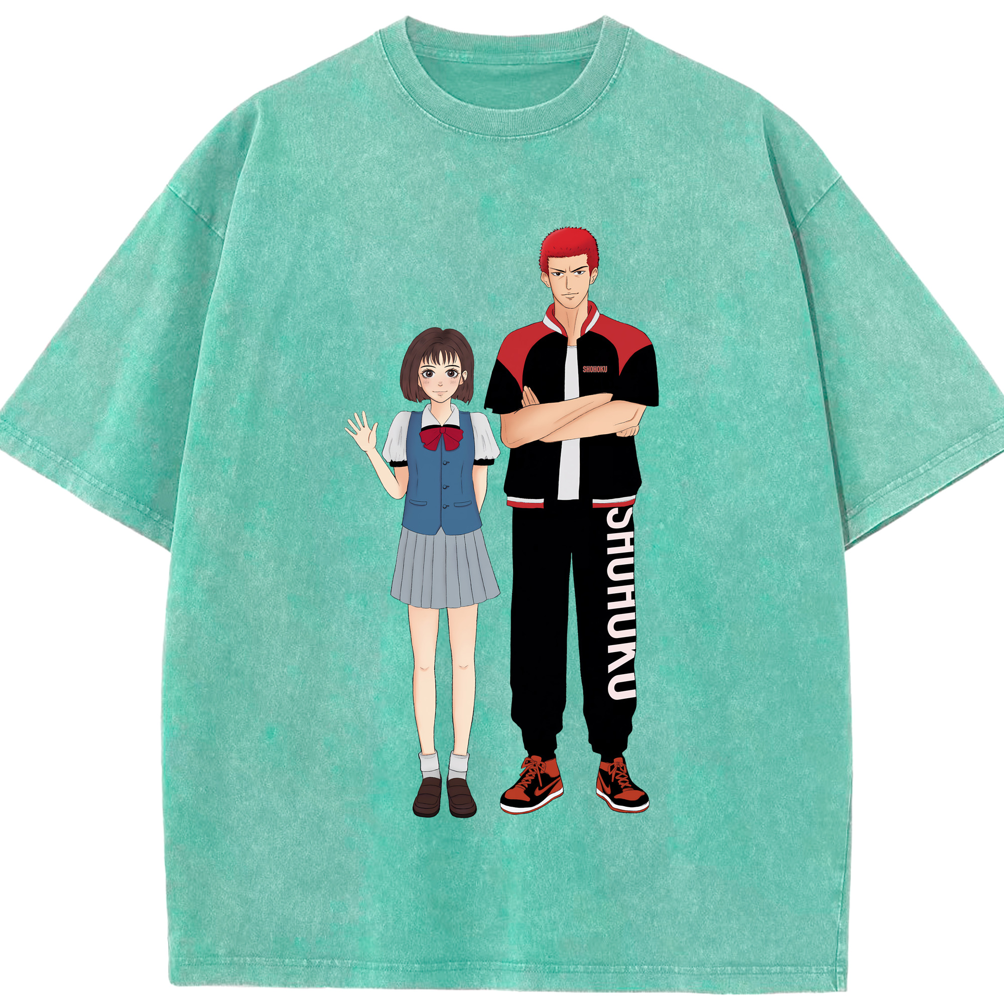 （画像用） SLAM DUNK／スラムダンク 綿100% ヴィンテージ風 半袖Tシャツ（フロントプリント）